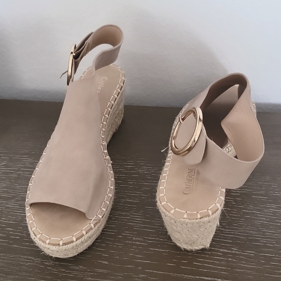 Catherine Malandrino Shoes - KATHERINE MALANDRINO Cirkly Espadrille Wedge Sandal Nuetral Color Sz 9 New